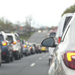 Traffic pileup as the result of a car accident